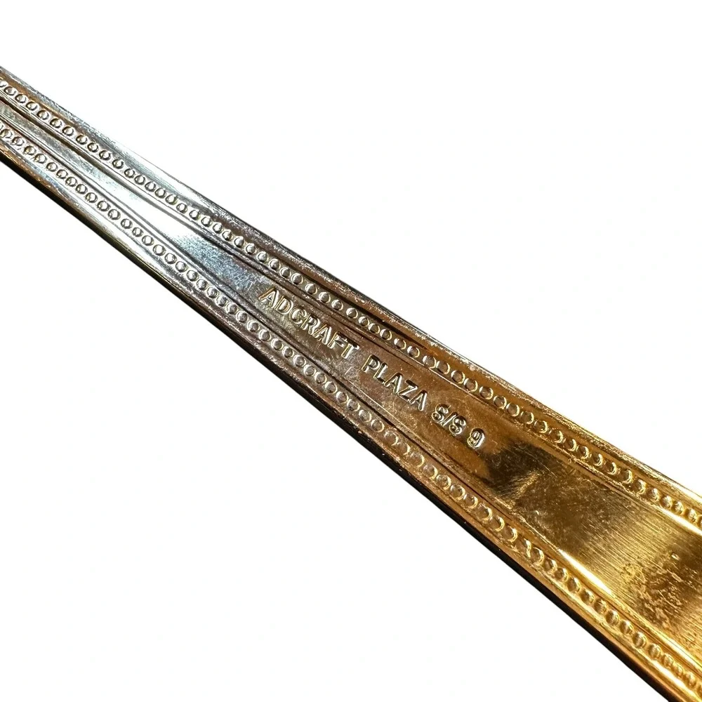 Adcraft Plaza Stainless Steel Serving Spoon Beaded‎ Edge S/S 9 Inch Utensil